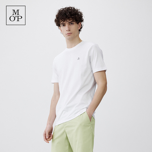 MOP Polo 夏季 新款 T恤男 Marc 简约圆领水柔棉透气吸汗纯色短袖