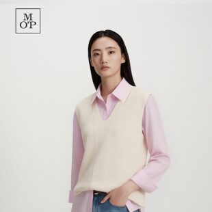 Marc O'Polo/MOP2026春季新款时髦V领侧开缝设计毛织背心女装上衣