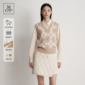 Polo MOP2025冬季 Marc 新款 羊驼毛轻盈保暖V领菱格纹毛织背心女