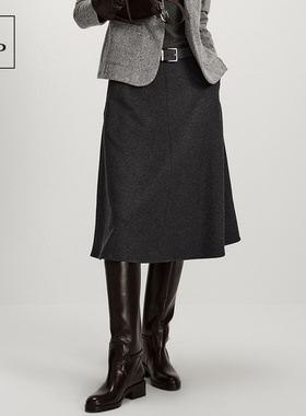 Marc O'Polo/MOP2025冬季新款果冻面料简约高级流光针织半裙女士