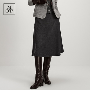 Marc O'Polo/MOP2025冬季新款果冻面料简约高级流光针织半裙女士