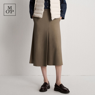 极简百搭前打褶装 Polo 新款 饰连腰H型半裙女 MOP2025冬季 Marc