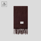 Polo MOP2025冬季 Marc 新款 绵羊毛保暖小logo标素色流苏围巾