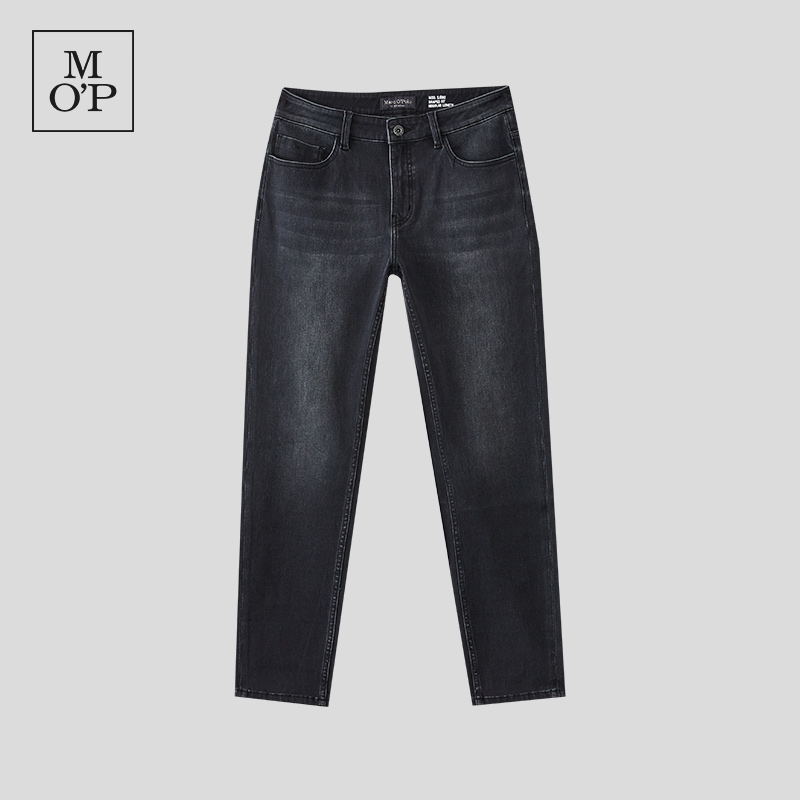 MOP莱卡面料直筒磨毛牛仔裤男