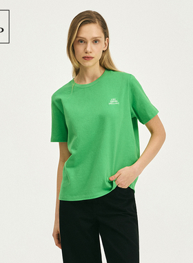 Marc O'Polo/MOP 2025春季新款后背简约印花纯棉宽松短袖T恤女士