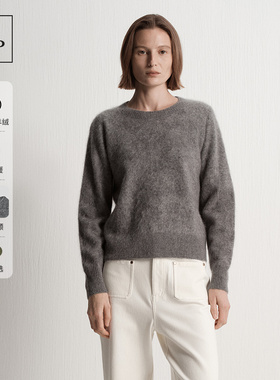 【100%山羊绒】【明星同款】MOP 25冬新款圆领长袖针织套头毛衣