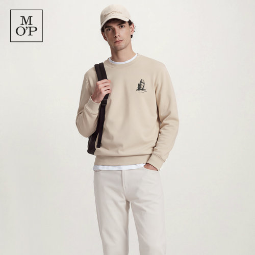 Marc O'Polo/MOP2026秋新款气质印花简约质感宽松圆领卫衣男上衣