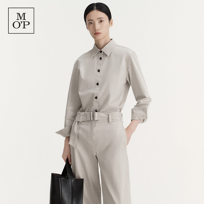 Marc O'Polo/MOP2026秋季新款简约气质长袖衬衫女莱赛尔混纺上衣