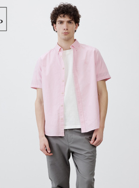 Marc O'Polo/MOP 夏季新款高级纯棉细牛津纺商务休闲短袖衬衫男士