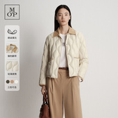 MOP25冬新款 宣璐同款 巴恩风轻盈鹅绒灯芯绒翻领羽绒服外套女