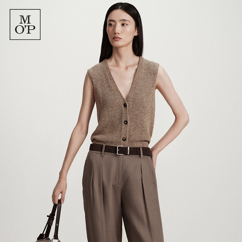 Marc O'Polo2026秋季新款复古时髦高级设计感V领毛织马甲女士上衣