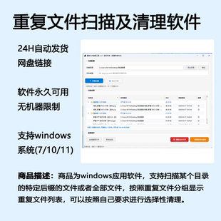 批量重复文件扫描及清理可自定义过滤格式软件工具自动发货