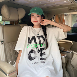 ins超火设计感短袖T恤女夏装美式复古oversizet宽松半袖上衣服潮
