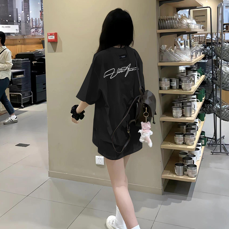 美式潮牌字母宽松短袖T恤女