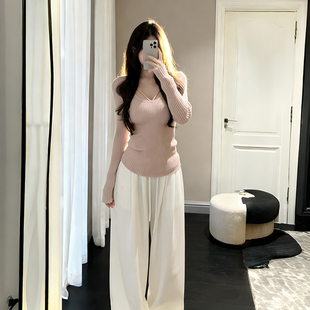 U领德绒打底衫女秋冬内搭短款小衫辣妹修身纯欲上衣加绒保暖T恤