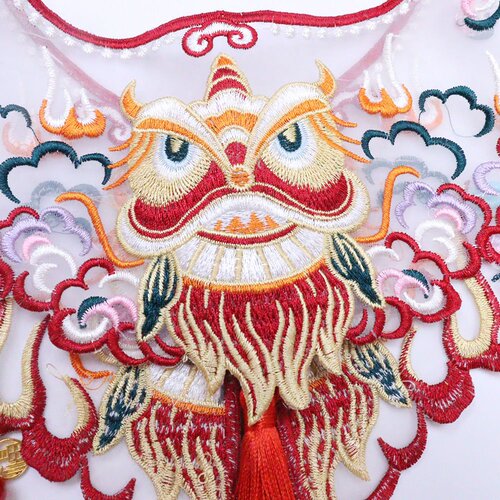 猫咪汉服配饰云肩红色醒狮刺绣宠物服饰古风配饰狗狗围兜吊坠围脖