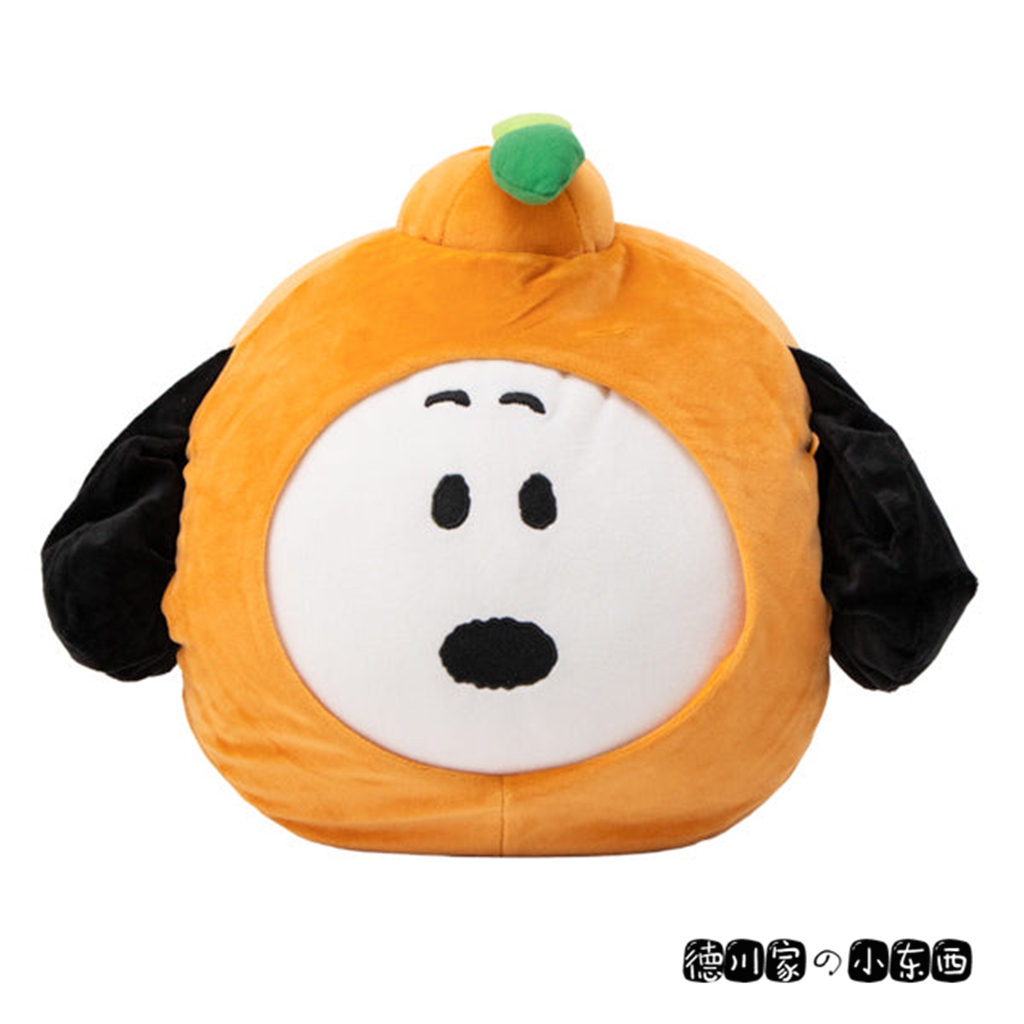 日本代购 snoopy 史努比 橘子 可爱 毛绒公仔 娃娃 暖色 抱枕靠枕