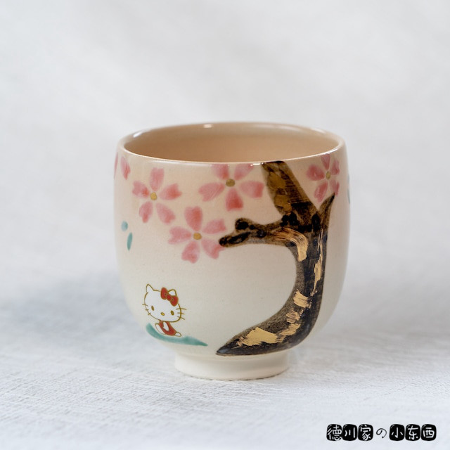 日本代购 匠人手工 清水烧 HelloKitty 凯蒂猫 精美 陶瓷茶杯水杯