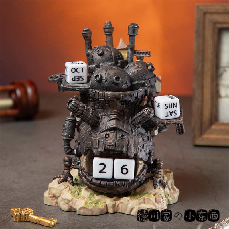 日本代购 宫崎骏 哈尔的移动城堡 万年历 可爱 摆件 景品 手办