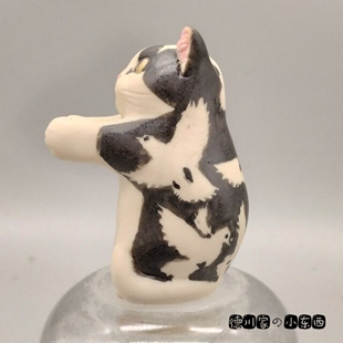 日本代购 匠人手工 护花小猫咪 动物 一枝花插 可爱 桌面小摆件