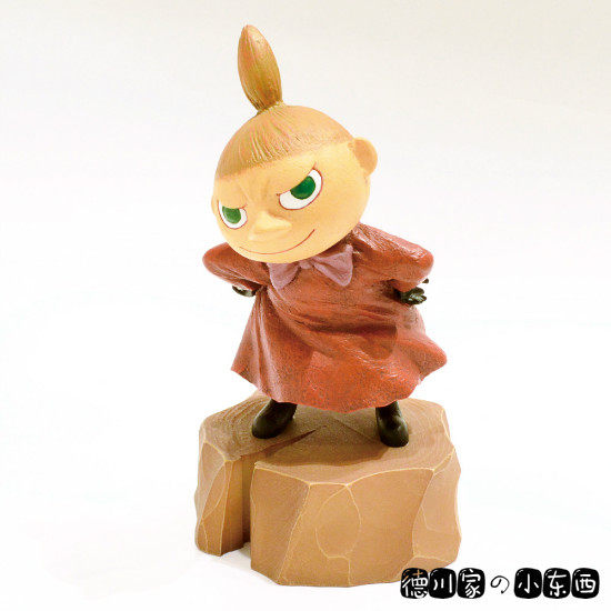 日本代购 moomin 姆明一族 树桩上的可爱 亚美 卡通 树脂摆件