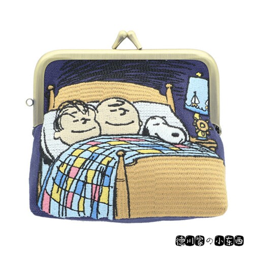 日本代购 动漫钱包 搭扣式 零钱硬币包 手包 snoopy 史努比 刺绣