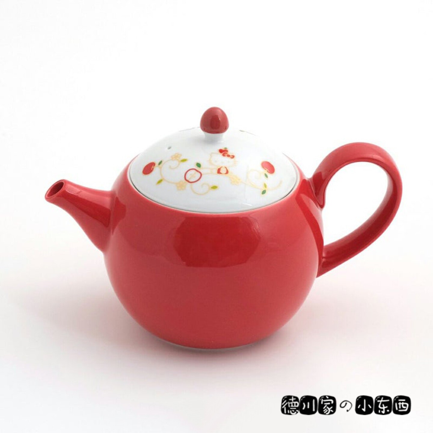 日本代购 动漫茶壶 水壶 陶壶 HelloKitty 凯蒂猫 唐草纹