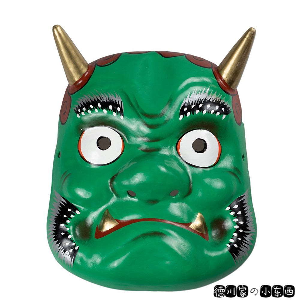 日本代购 匠人手工 和纸张子面具 青鬼绿鬼面 日式和风 民俗挂饰