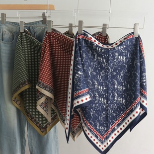 高级感复古扎染三角巾包头巾女春夏新款小众时尚百搭牛仔裤腰带