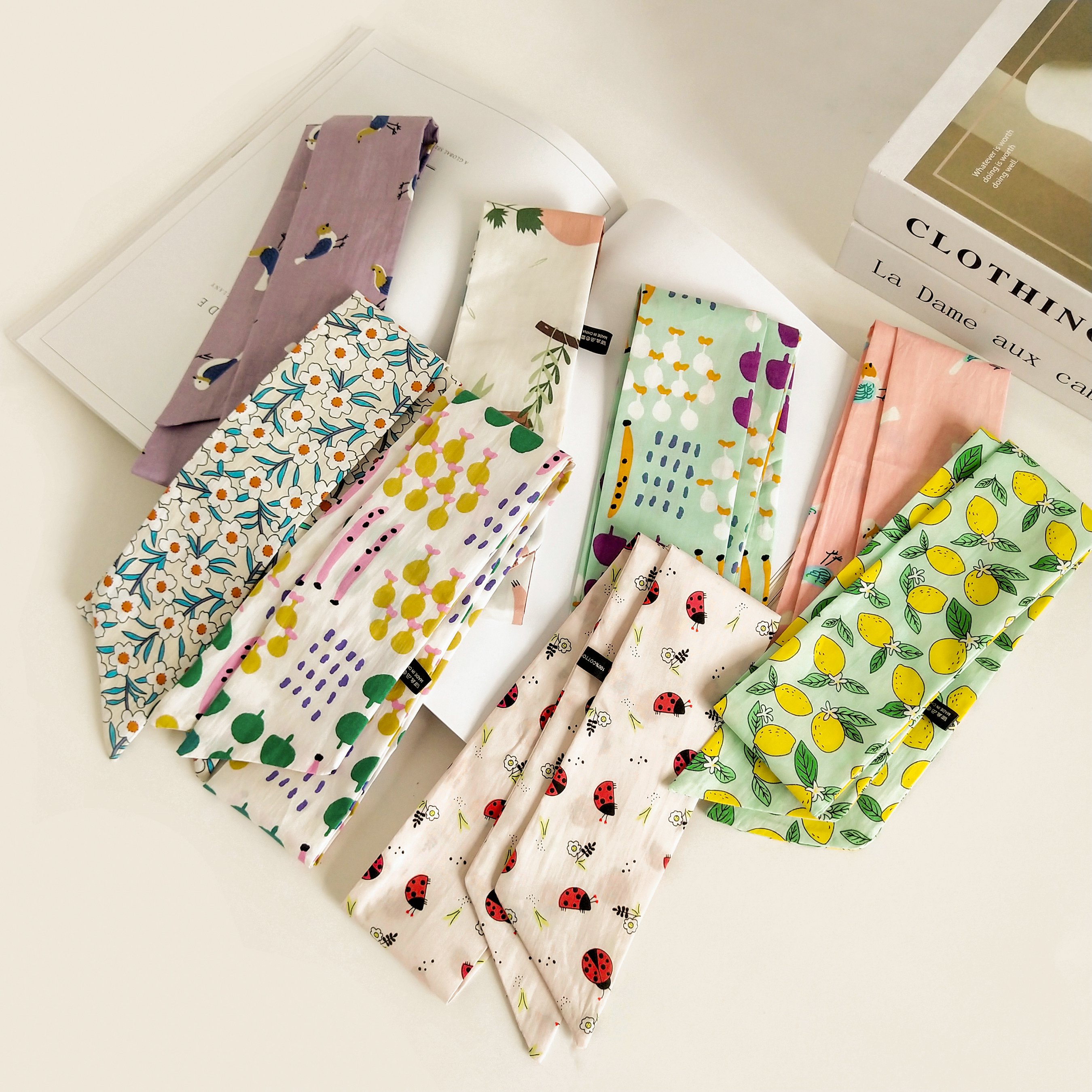 新款棉麻小丝巾装饰领巾女春款韩版时尚百搭秋冬长款包包手腕巾