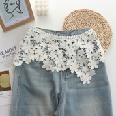 2025年春夏镂空披肩外搭假衣领花边领巾叠穿围兜遮胯裙帘屁帘女