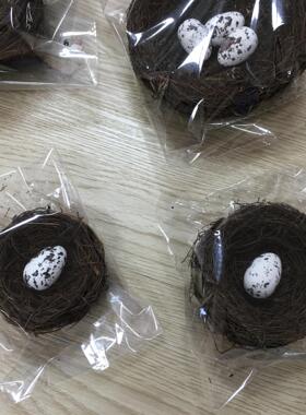 复活节蛤蟆藤编鸟窝鸟巢花店花艺装饰摆件鸟窝拍照道具工艺品摆件