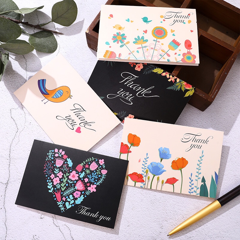 6张 创意thankyou贺卡包邮六一儿童学生毕业留言祝福通用卡通卡片