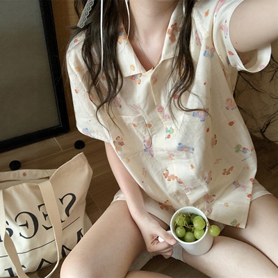 童趣快乐小马纯棉纱睡衣女夏季
