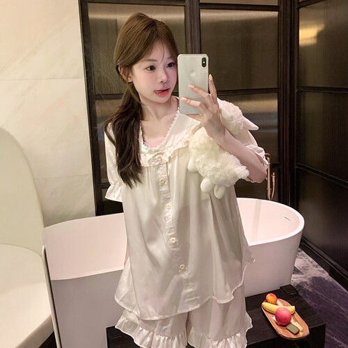 带胸垫冰丝睡衣女款2025年夏季