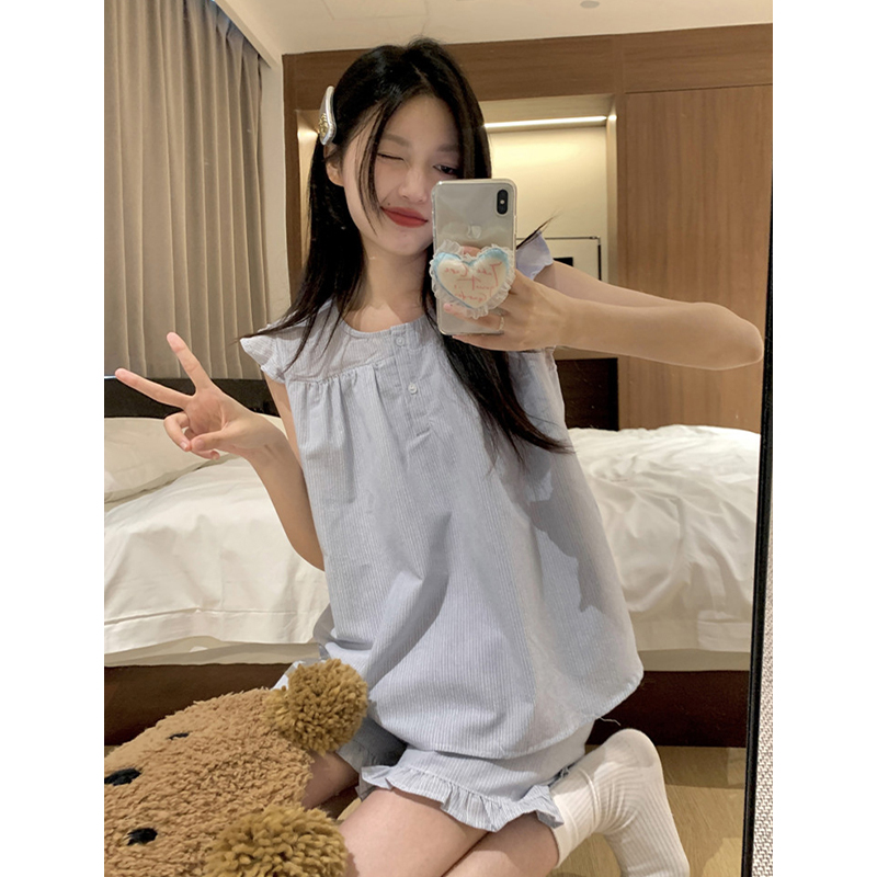 夏天韩版小飞袖背心睡衣女