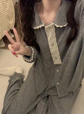 保暖蕾丝花边毛巾绒秋冬季家居服