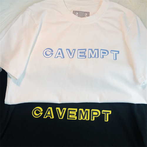 CAVEMPT情侣街头嘻哈宽松短袖简约字母印花短袖T恤夏季男女打底衫