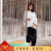 松弛感 momonaco bv绿珍珠雪纺衬衫 韩代棉麻阔腿裤