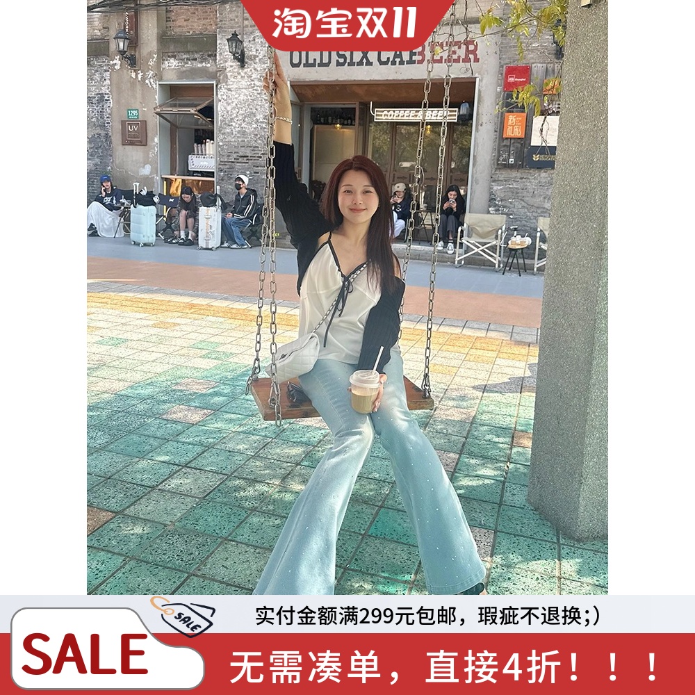 休闲长裤常规水洗牛仔布四季