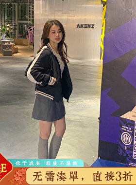 Tennis girl 双面穿刺绣情侣棒球服《momonaco》