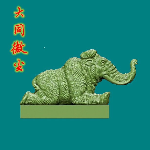 圆雕图三维图STL雕刻3D打印素材立体图精雕  猛犸象