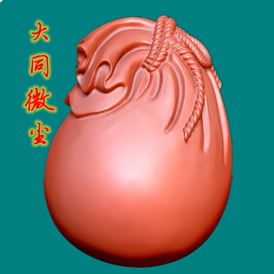 9346光面福袋钱袋 圆雕图三维图STL雕刻设计素材3D打印立体图精雕