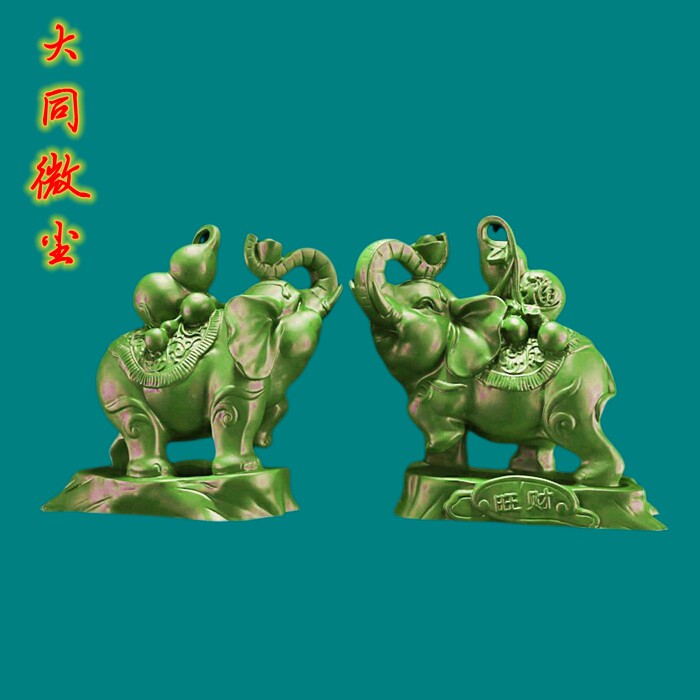 圆雕图三维图STL雕刻3D打印素材立体图精雕  旺财大象背葫芦