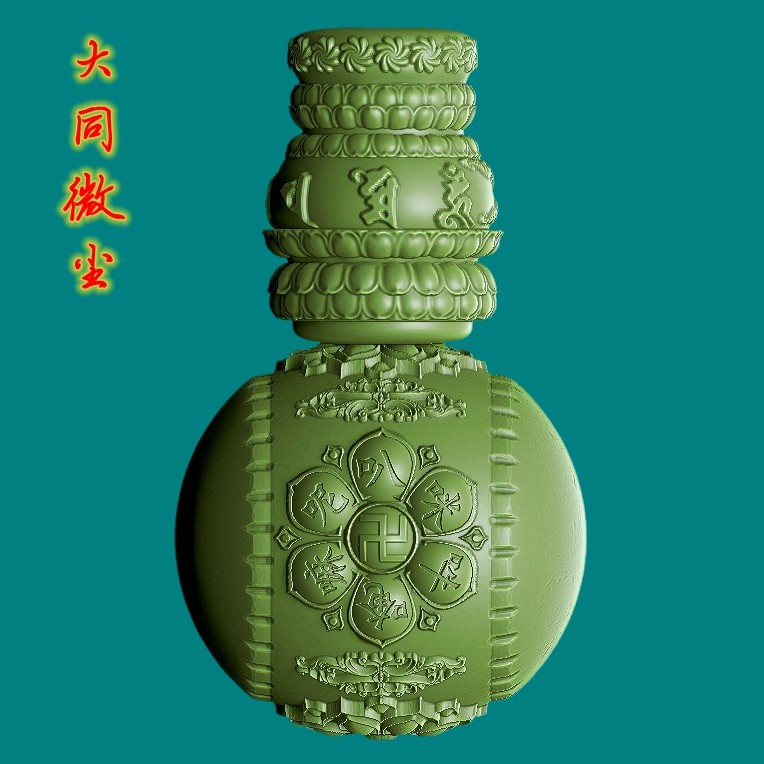 圆雕图三维图STL雕刻3D打印素材立体图精雕  佛头三通2