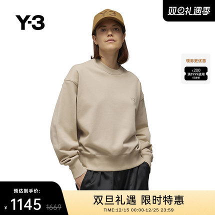 Y-3/Y3山本耀司秋冬季女士卫衣纯色简约宽松圆领套头IV5569