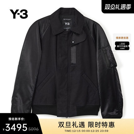 Y-3/Y3山本耀司秋季男女同款翻领棉服飞行夹克运动休闲外套IW7464