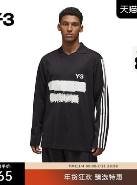 Y-3/Y3山本耀司2025秋季新品翻领印花涂鸦长袖T恤男女同款JN4876