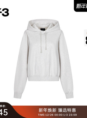 Y-3/Y3山本耀司女士秋季宽松休闲抽绳连帽卫衣纯色运动衫JD9818