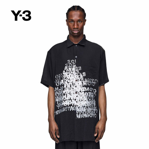 Y-3山本耀司男士印花短袖衬衫